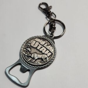 Vintage Collection Utah Silver Keychain Bottle Opener